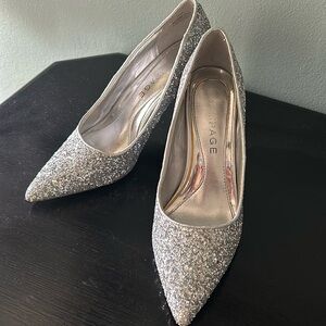Worn for special occasions.  Size 9 silver glitter